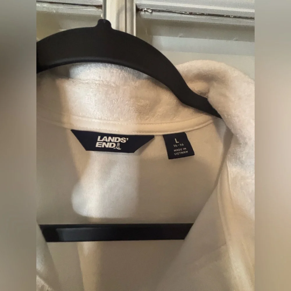 White Terrycloth  SwimSuit Cover Up-Available in Large & Medium